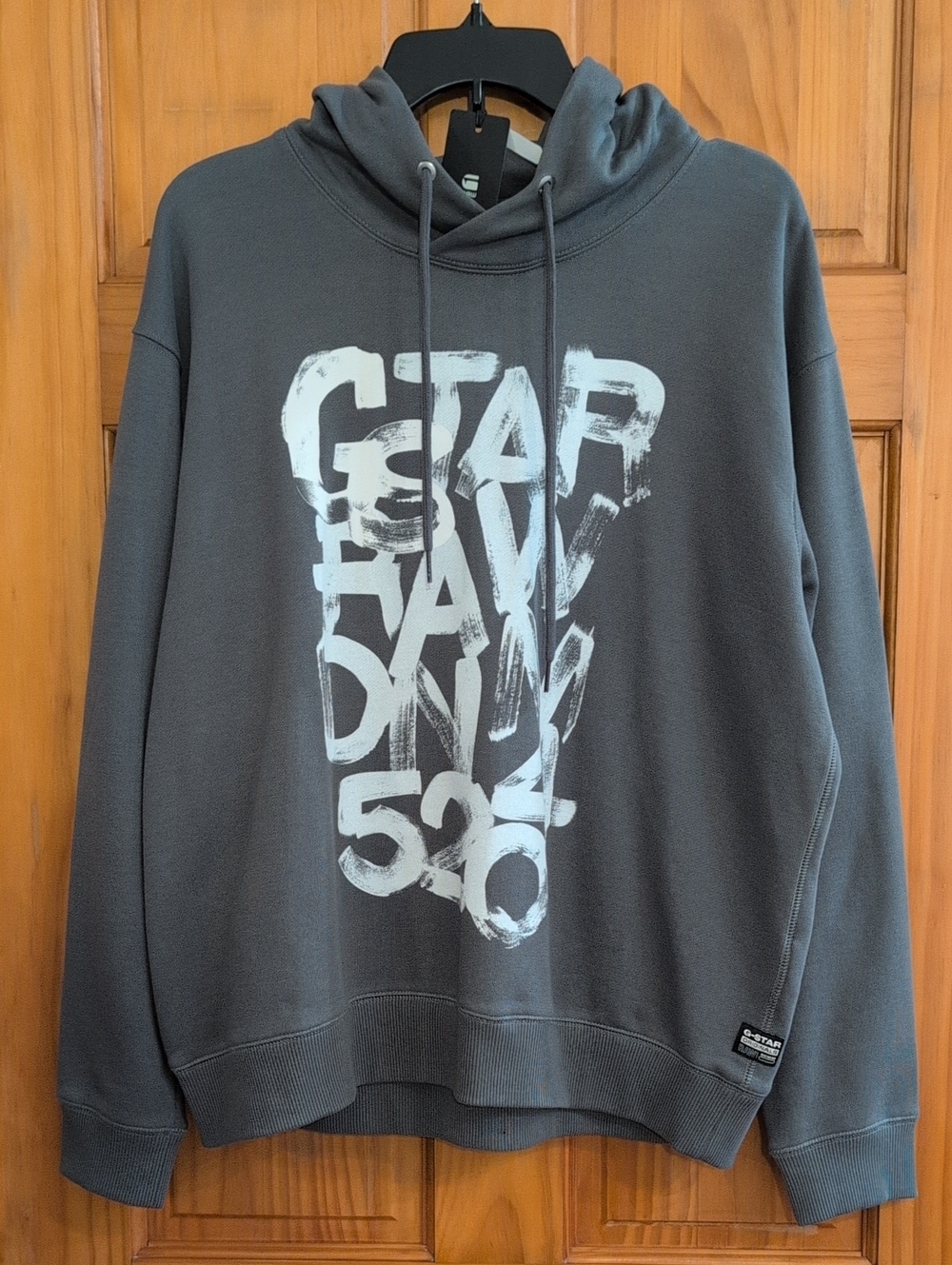 G-Star Unisex Charcoal Gray Graphic Pullover Hoodie